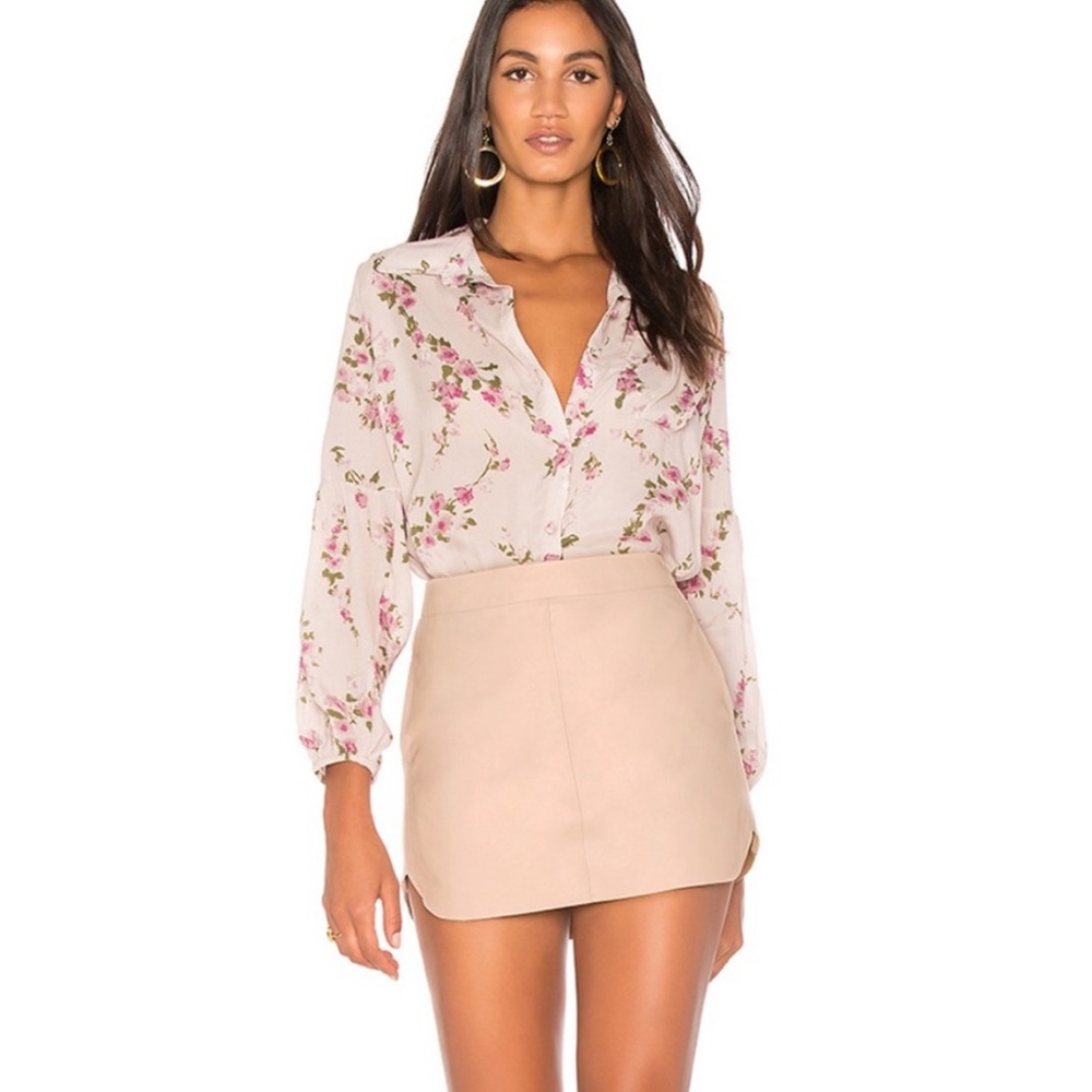 Karina Grimaldi Pink Leather Skirt - Size XS